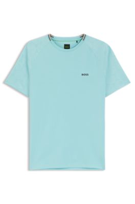 Active moisture-wicking T-shirt with tennis-ball embossing, Light Blue