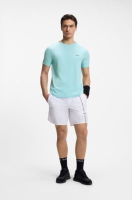 Camiseta activa con absorci&oacute;n de la humedad y grabado de pelota de tenis, Celeste