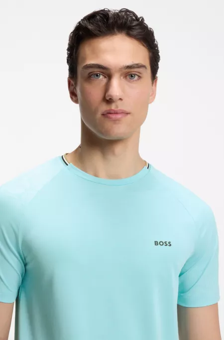 Active moisture-wicking T-shirt with tennis-ball embossing