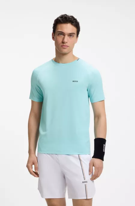 Active moisture-wicking T-shirt with tennis-ball embossing
