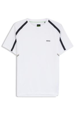 Active Slim-fit T-shirt in stretch fabric with contrast inserts, White