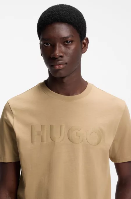 Cotton-jersey T-shirt with check logo