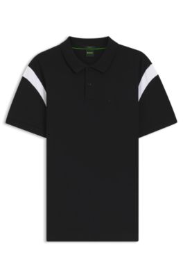 Paddy polo shirt in stretch cotton, Black