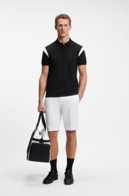 Paddy polo shirt in stretch cotton, Black
