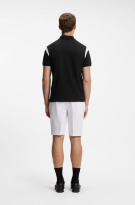 Paddy polo shirt in stretch cotton, Black