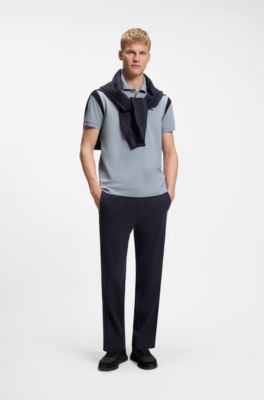 Polo Paddy de algod&oacute;n el&aacute;stico, Gris oscuro