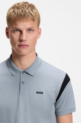 Polo Paddy de algod&oacute;n el&aacute;stico, Gris oscuro