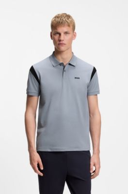 Polo Paddy de algod&oacute;n el&aacute;stico, Gris oscuro