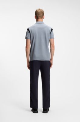 Polo Paddy de algod&oacute;n el&aacute;stico, Gris oscuro