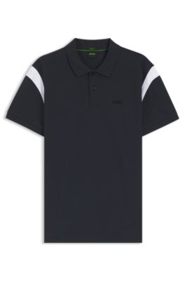 Polo Paddy de algod&oacute;n el&aacute;stico, Azul oscuro