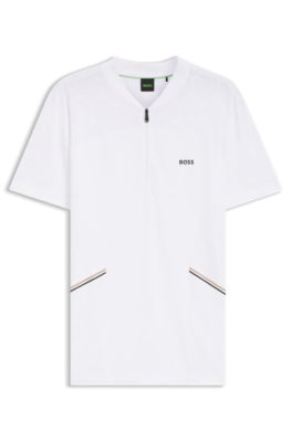 Slim-fit polo in seamless body-mapping jersey, White