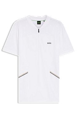 Slim-fit polo in seamless body-mapping jersey