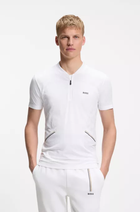 Slim-fit polo in seamless body-mapping jersey