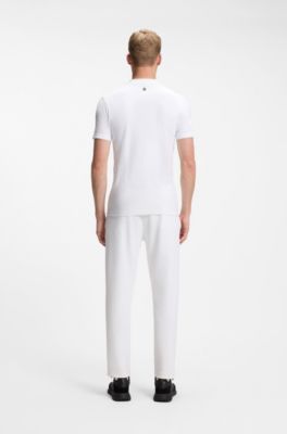 Slim-fit polo in seamless body-mapping jersey, White