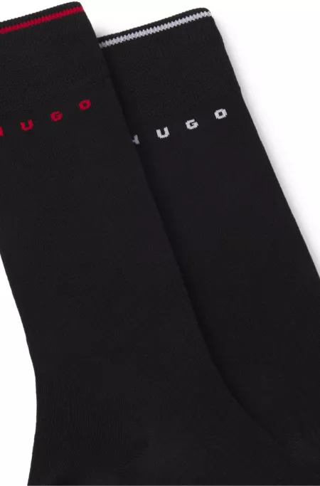 Two-pack of ribbed cotton-blend socks