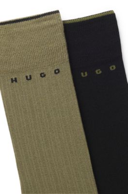 Paquete de dos pares de calcetines acanalados en mezcla de algod&oacute;n, Cal