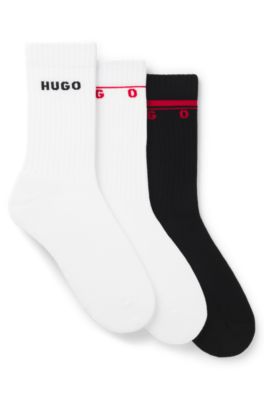 Paquete de tres calcetines cortos con detalles de logotipo, Fantas&iacute;a