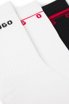 Paquete de tres calcetines cortos con detalles de logotipo, Fantas&iacute;a