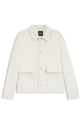 Veste Relaxed en coton et en lin, Blanc