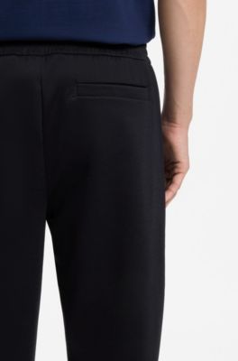 Pantalon coupe droite &agrave; taille avec cordon de serrage, Bleu fonc&eacute;