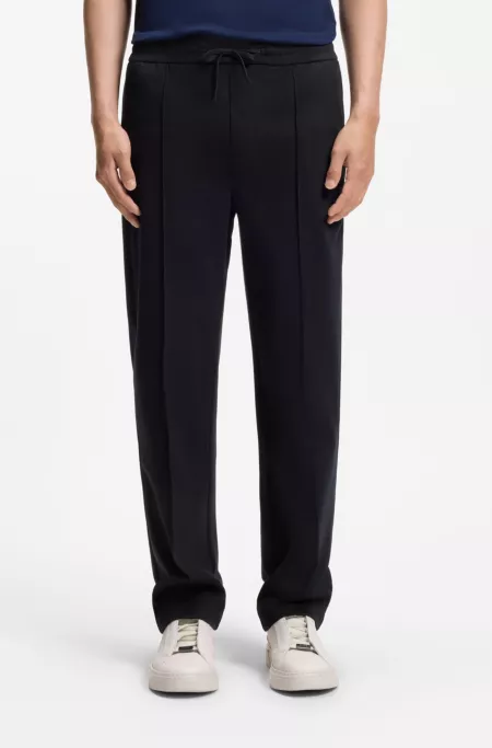 Straight-fit pants with drawstring waist