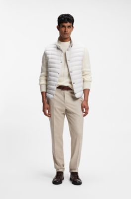Water-repellent vest with down filling, White
