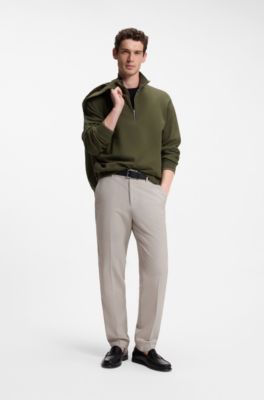 Sudadera con cuello con cremallera en algod&oacute;n con estructura, Cal