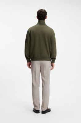 Sudadera con cuello con cremallera en algod&oacute;n con estructura, Cal