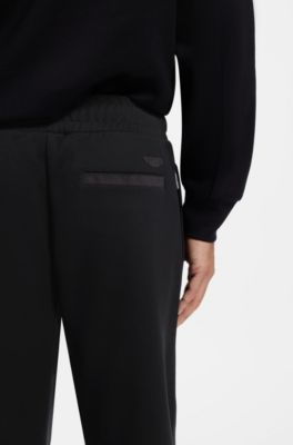 BOSS x ASTON MARTIN modern-fit cotton pants, Black