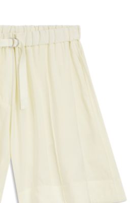 Bermudas de pernera ancha con cintura el&aacute;stica, Beige claro