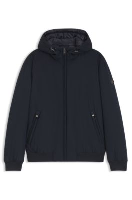 Chaqueta acolchada hidr&oacute;fuga con monograma Double B, Azul oscuro