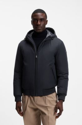 Chaqueta acolchada hidr&oacute;fuga con monograma Double B, Azul oscuro