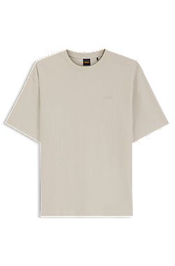 Camiseta relaxed fit en algodón acanalado