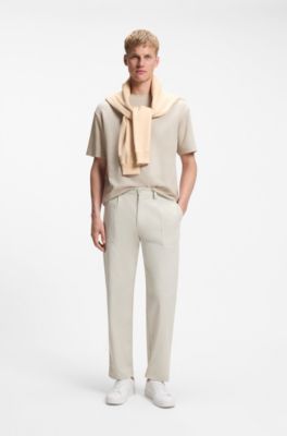 T-shirt Relaxed en coton c&ocirc;tel&eacute;, Beige clair