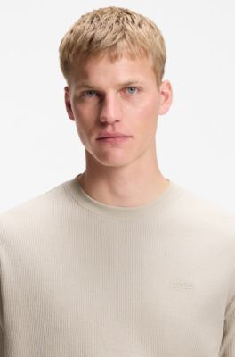 T-shirt Relaxed en coton c&ocirc;tel&eacute;, Beige clair