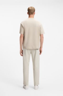 T-shirt Relaxed en coton c&ocirc;tel&eacute;, Beige clair