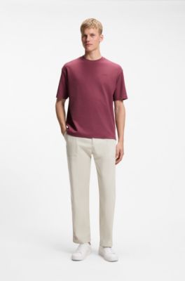 T-shirt Relaxed en coton c&ocirc;tel&eacute;, Rouge