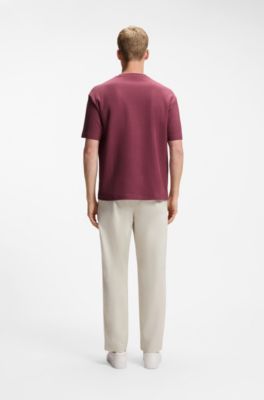 T-shirt Relaxed en coton c&ocirc;tel&eacute;, Rouge