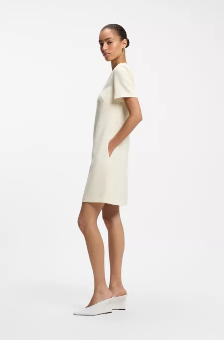 Short-sleeved dress in Japanese crepe