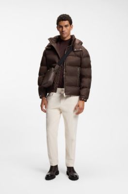 Water-repellent padded jacket with micro-monogram jacquard, Dark Brown