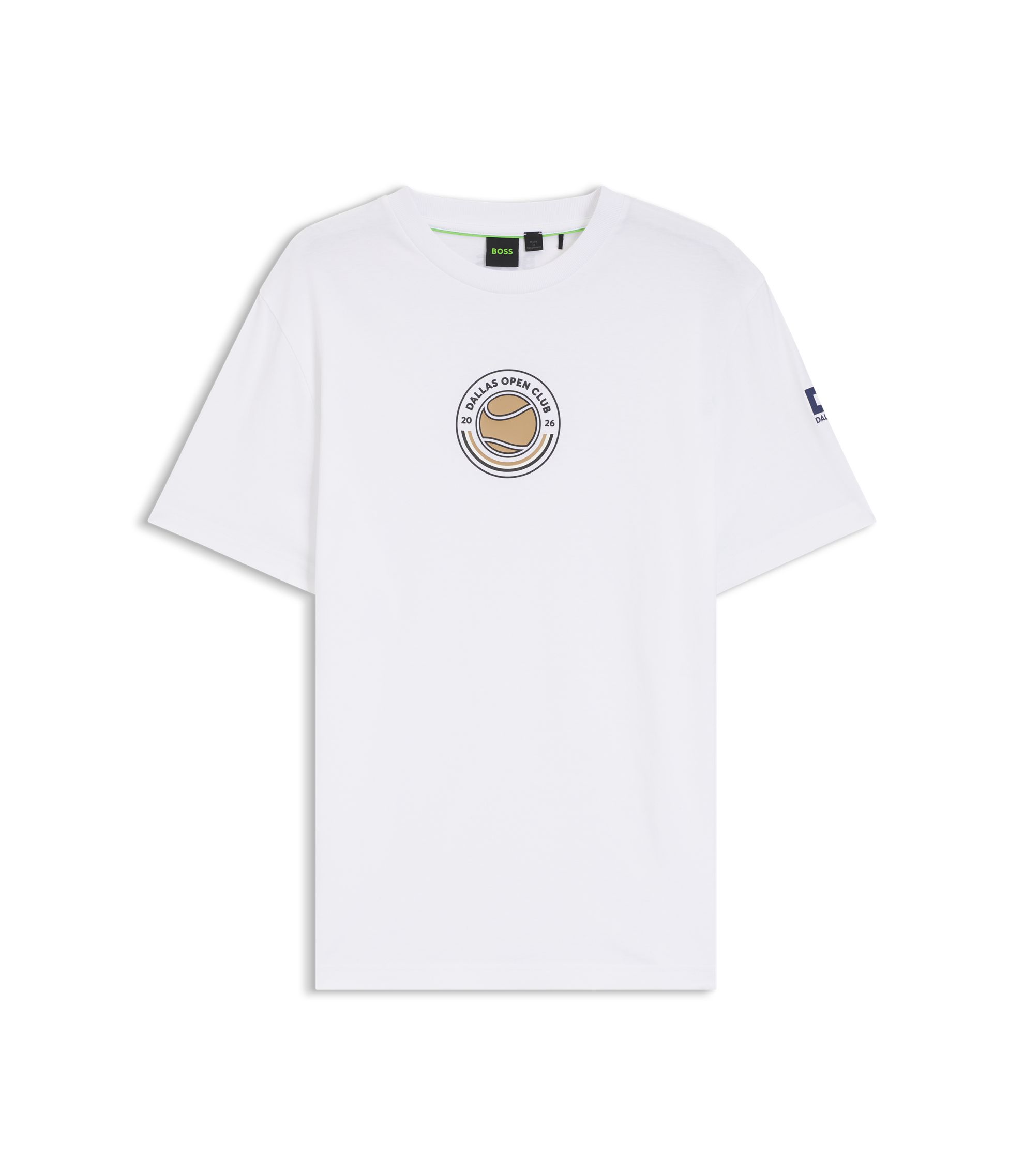 BOSS - Relaxed-fit T-shirt in cotton with tennis artwork - White