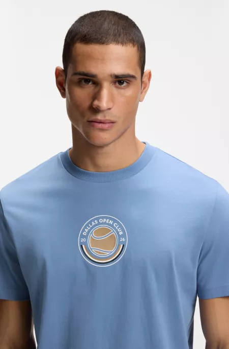 Relaxed-fit T-shirt in cotton with tennis artwork