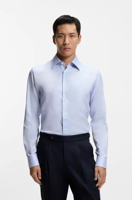 Striped slim-fit shirt in Italian cotton twill