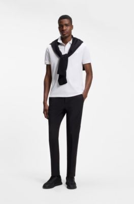 Polo Paddy con parche de logo estructurado, Blanco