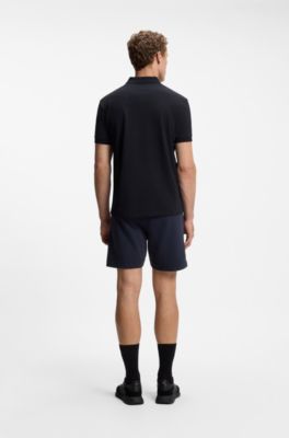 Paddy polo shirt with structured logo patch, Dark Blue