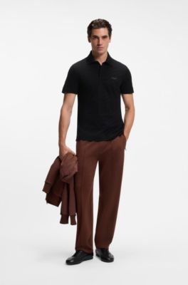 BOSS x ASTON MARTIN polo shirt in mercerized cotton jacquard, Black