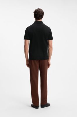BOSS x ASTON MARTIN polo shirt in mercerized cotton jacquard, Black