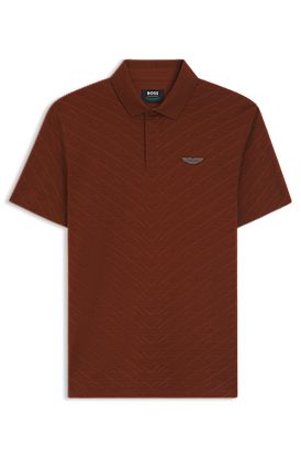 BOSS x ASTON MARTIN polo shirt in mercerized cotton jacquard