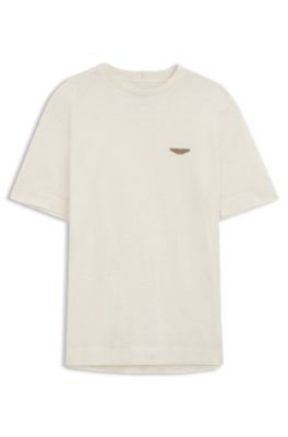 BOSS x ASTON MARTIN T-shirt in mercerized cotton jacquard, White