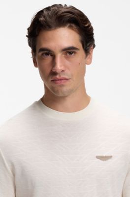 BOSS x ASTON MARTIN T-shirt in mercerized cotton jacquard, White